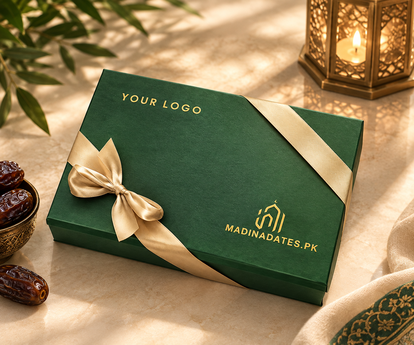 MadinaDates.pk gift box with space for your company logo